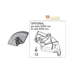 Oleo-Mac f&eacute;m v&eacute;dőburkolat 255 mm 60-80 fog&uacute; v&aacute;g&oacute;t&aacute;rcs&aacute;hoz BC 540 boz&oacute;tv&aacute;g&oacute;hoz